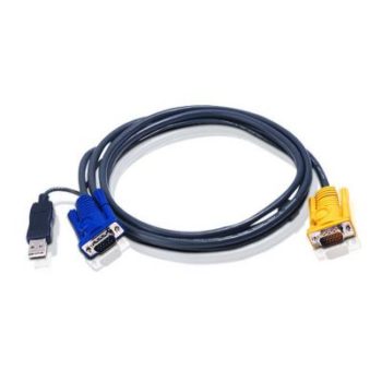 1.8m USB KVM Cable With 3 In 1 SPHD And Built-In PS/2 To USB Converter