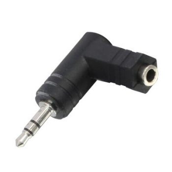 Right Angled 3.5mm Stereo Jack Male To 3.5mm Stereo Socket Female Adapter