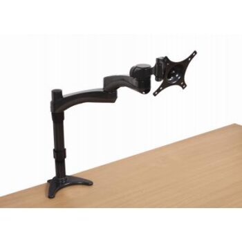 Double Arm Flat Screen Desk Mount For Screens Up To 24" Max Weight 9kg – Graphite Black