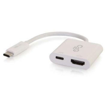 USB-C To HDMI Audio/Video Adapter Converter With Power Delivery White