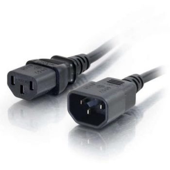 1m 18 AWG Computer Power Extension Cord (IEC320C13 To IEC320C14) Black