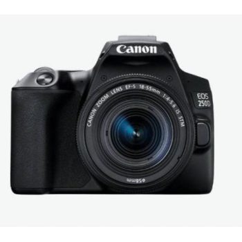 Canon EOS 250D Black + EF-S 18-55mm F/4-5.6 IS STM Lenss24.1 Megapixels EF / EF-S Lens Compliant 3.0" LCD Screen SD / SDHC Compliant 1 Year RTB Warranty