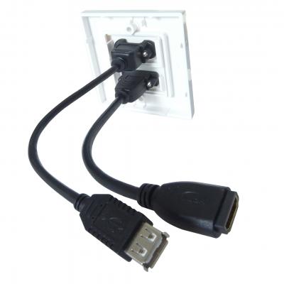 15m HDMI & USB Single Gang AV Cable Kit