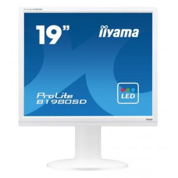 19" White LED Monitor HD Ready Height Adjustable DVI And VGA