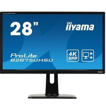 28" Black LED Monitor 4K UHD Speakers Height Adjustable VGA DVI And HDMI