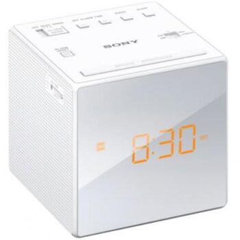 Alarm Clock With FM/AM Radio – White